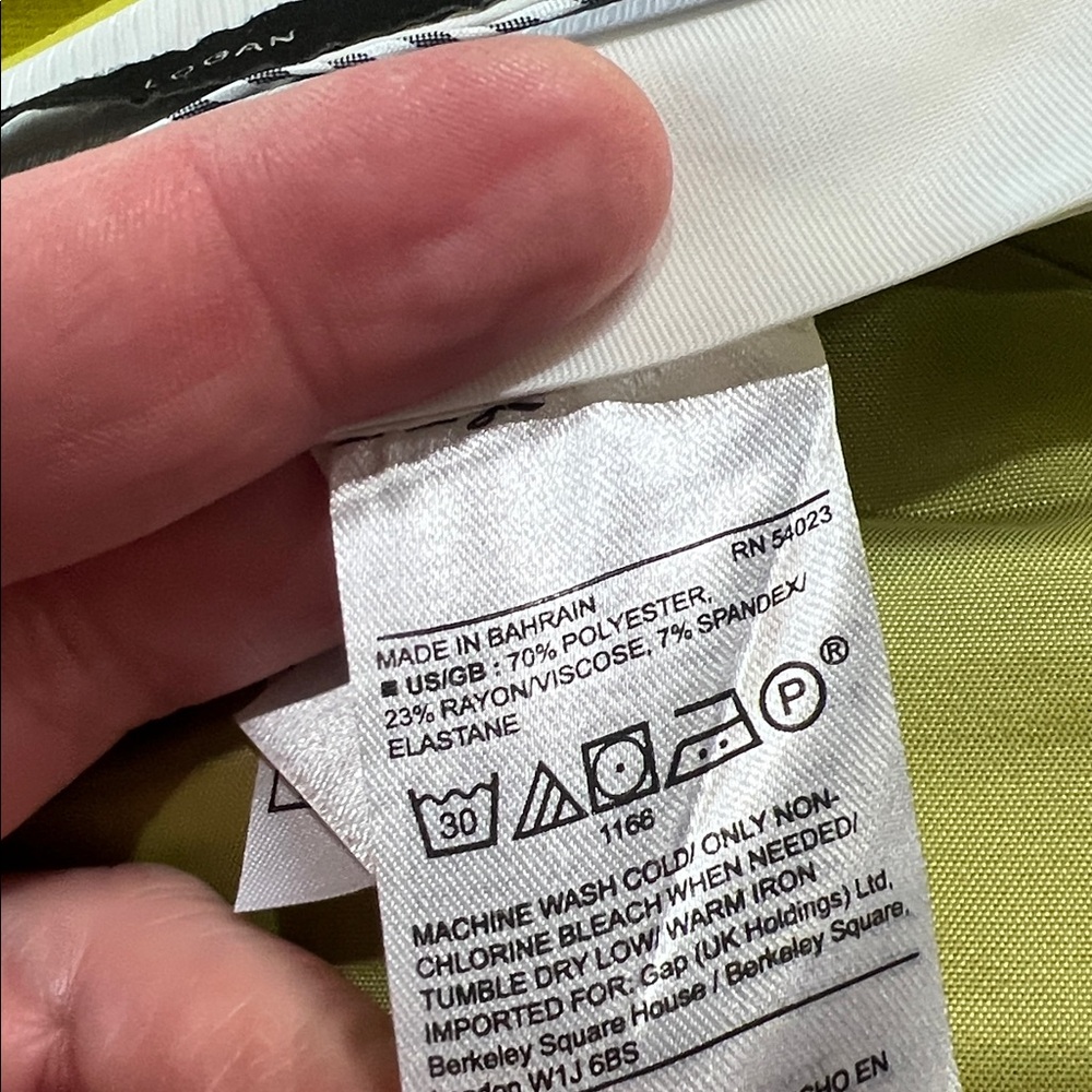 Banana Republic  Logan Midrise trousers in Chartreuse size 14 NWT - Picture 12 of 12